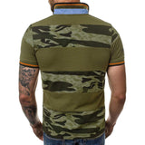 Dainzuy Camisas para Hombre de Manga Corta Casual Camuflaje impresión de Moda Verano Slim Fit Color Block Henley Camisetas Tops tee