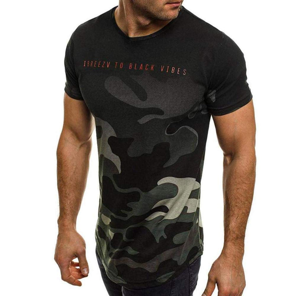 Fartido - Playera de Manga Corta para Hombre, diseño de Camuflaje