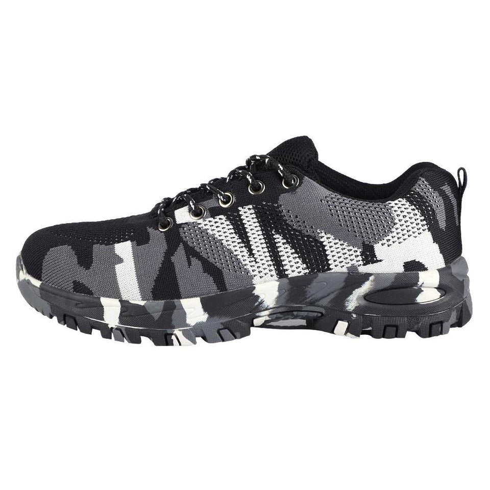 Bnineteenteam Botas de Trabajo de Camuflaje con Puntera de Acero para Hombres Calzado de Seguridad para Exteriores, a Prueba de pinchazos, Transpirable, Antideslizante