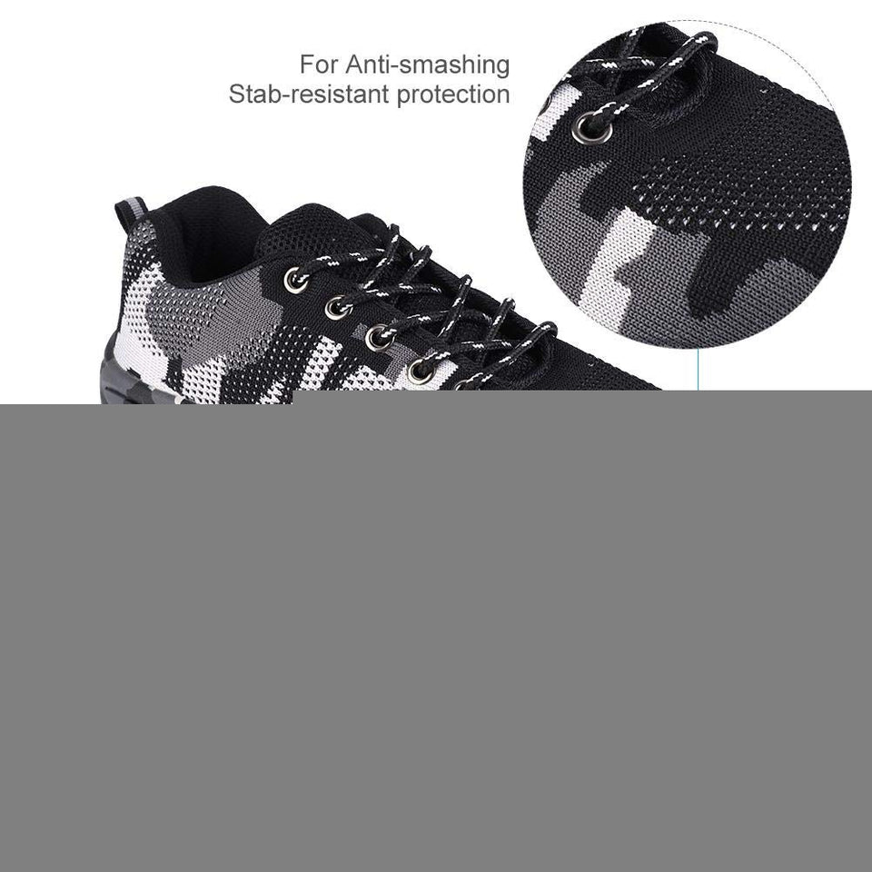 Bnineteenteam Botas de Trabajo de Camuflaje con Puntera de Acero para Hombres Calzado de Seguridad para Exteriores, a Prueba de pinchazos, Transpirable, Antideslizante