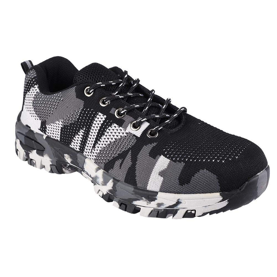Bnineteenteam Botas de Trabajo de Camuflaje con Puntera de Acero para Hombres Calzado de Seguridad para Exteriores, a Prueba de pinchazos, Transpirable, Antideslizante
