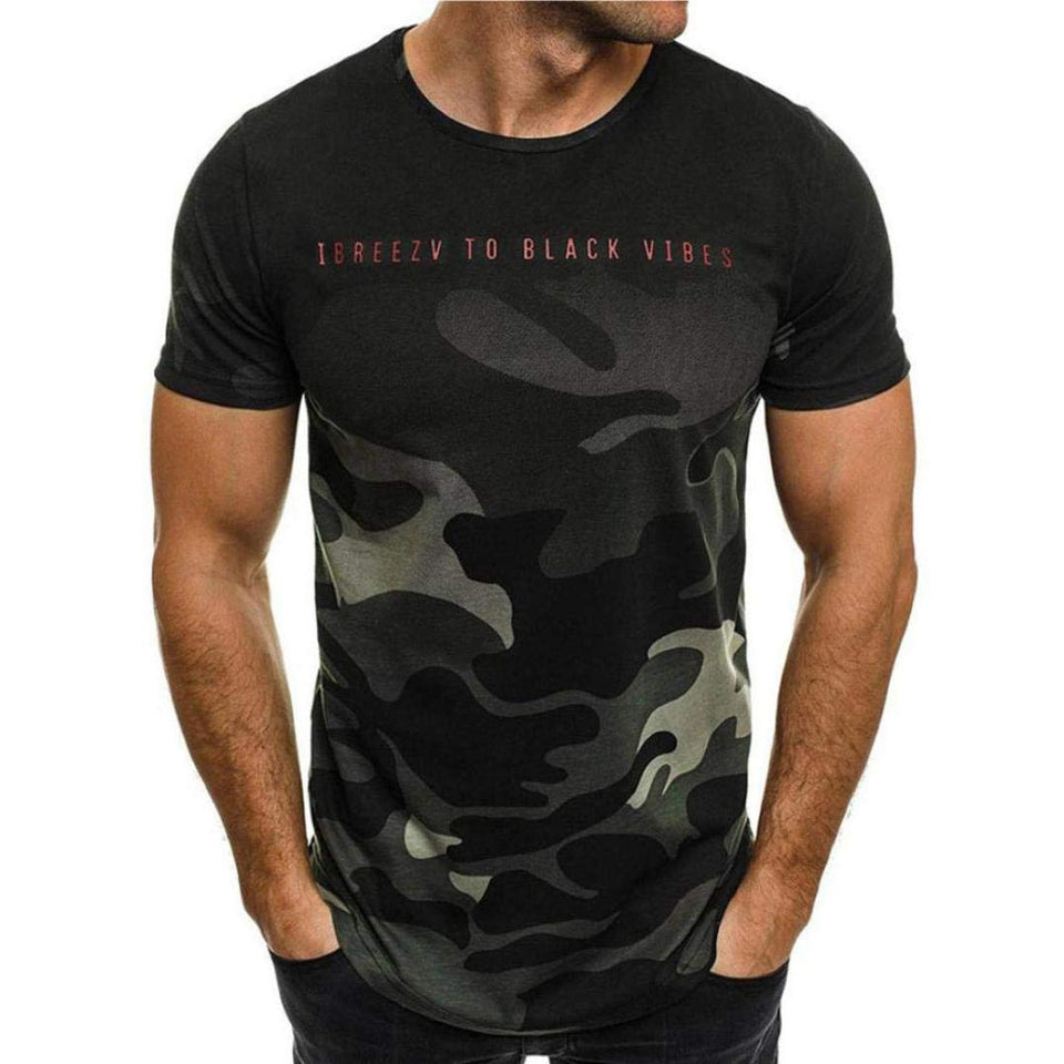 Fartido - Playera de Manga Corta para Hombre, diseño de Camuflaje