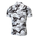 Camisa Estampada Casual para Los Hombres de Playa, Camisa de Algodón Suave, Camisas de Manga Corta Impresas Camuflaje