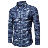 Zyh Camisas para Hombres, Camuflaje de Moda Tops Imprimir Casual Camisas de Manga Larga Deportes para Hombres Camiseta Delgada 2018 Nuevo (Color : Segundo, tamaño : SG)