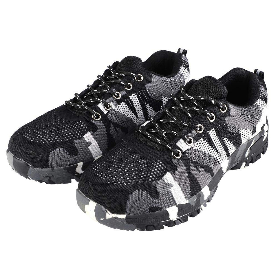 Bnineteenteam Botas de Trabajo de Camuflaje con Puntera de Acero para Hombres Calzado de Seguridad para Exteriores, a Prueba de pinchazos, Transpirable, Antideslizante