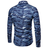 Zyh Camisas para Hombres, Camuflaje de Moda Tops Imprimir Casual Camisas de Manga Larga Deportes para Hombres Camiseta Delgada 2018 Nuevo (Color : Segundo, tamaño : SG)