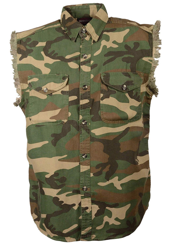 Bikers Edge - Camisa para hombre (camuflaje, pequeña) (hecha de 100% algodón)