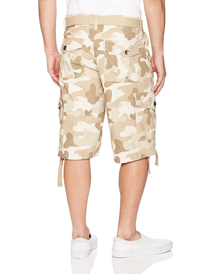 SOUTHPOLE Pantalones Cortos de Carga básicos para Hombre, Todo el año, con cinturón, Ripstop